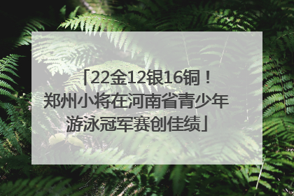 22金12银16铜！郑州小将在河南省青少年游泳冠军赛创佳绩