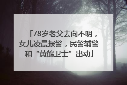 78岁老父去向不明，女儿凌晨报警，民警辅警和“黄鹤卫士”出动